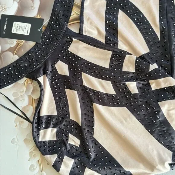 Fashion Nova Black and Cream Studded Dress - Picture 2 of 2